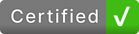 the word 'certified', next to a checkmark